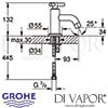 Grohe Atrio Pillar Tap XS-Size Dimensions